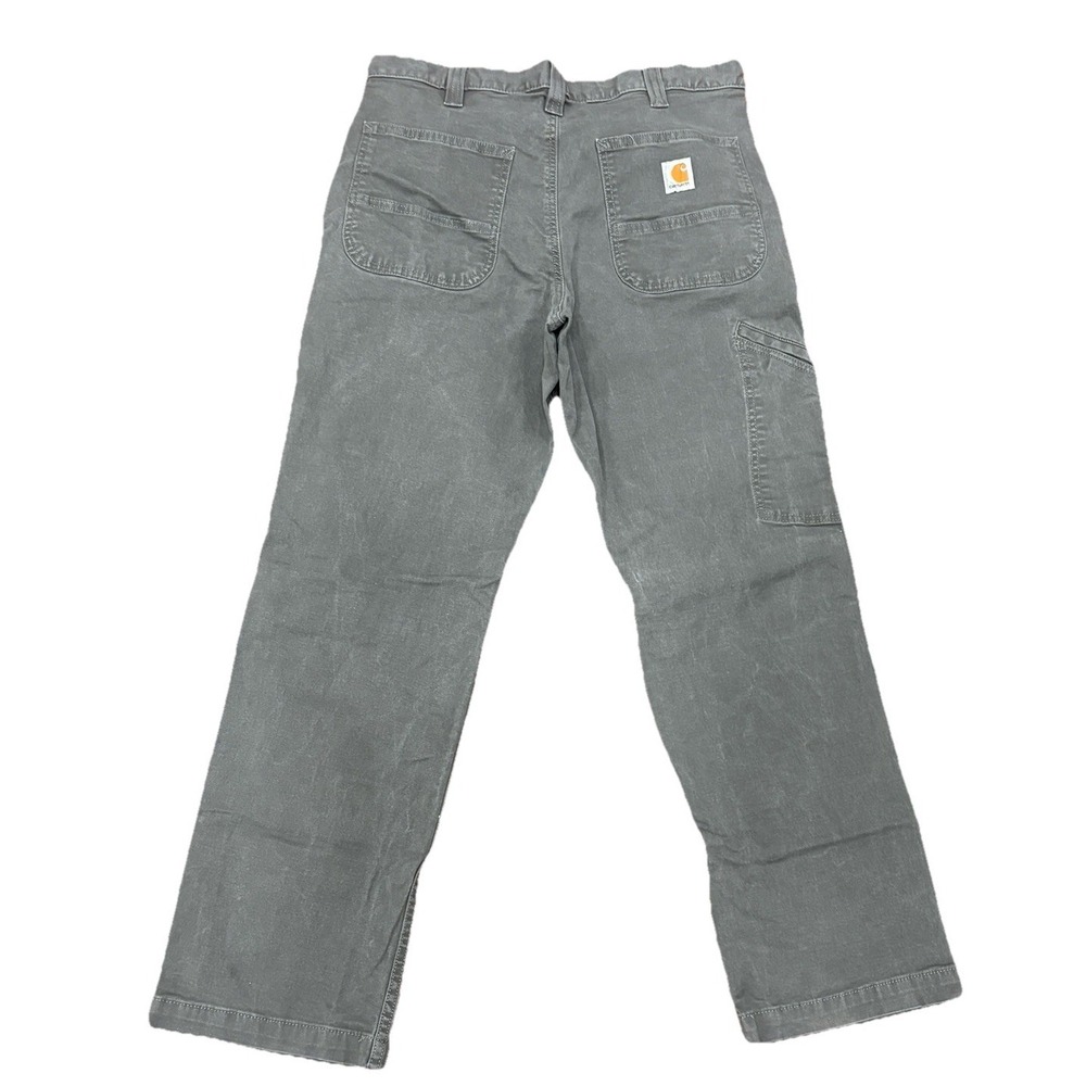 Carhartt Relaxed Fit 33x30 Charcoal Gray Rugged Flex Canvas Work Pants BN2291-M